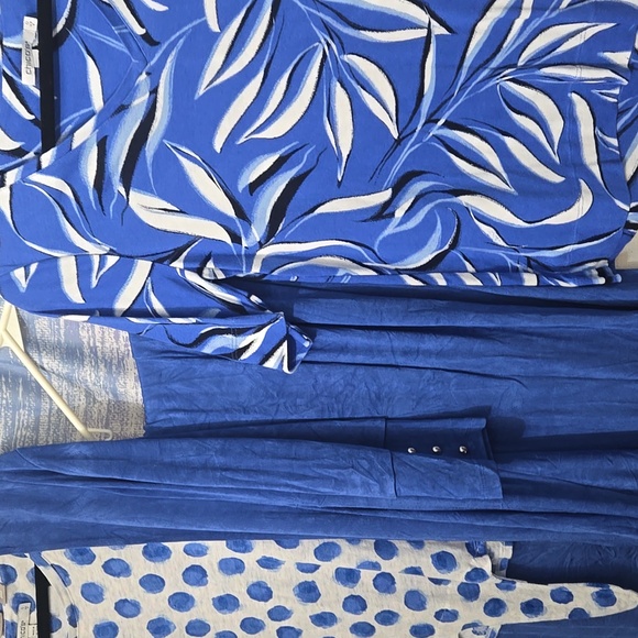 Chico's Southbeach Pantsuit Blue/White Trio - Picture 10 of 10